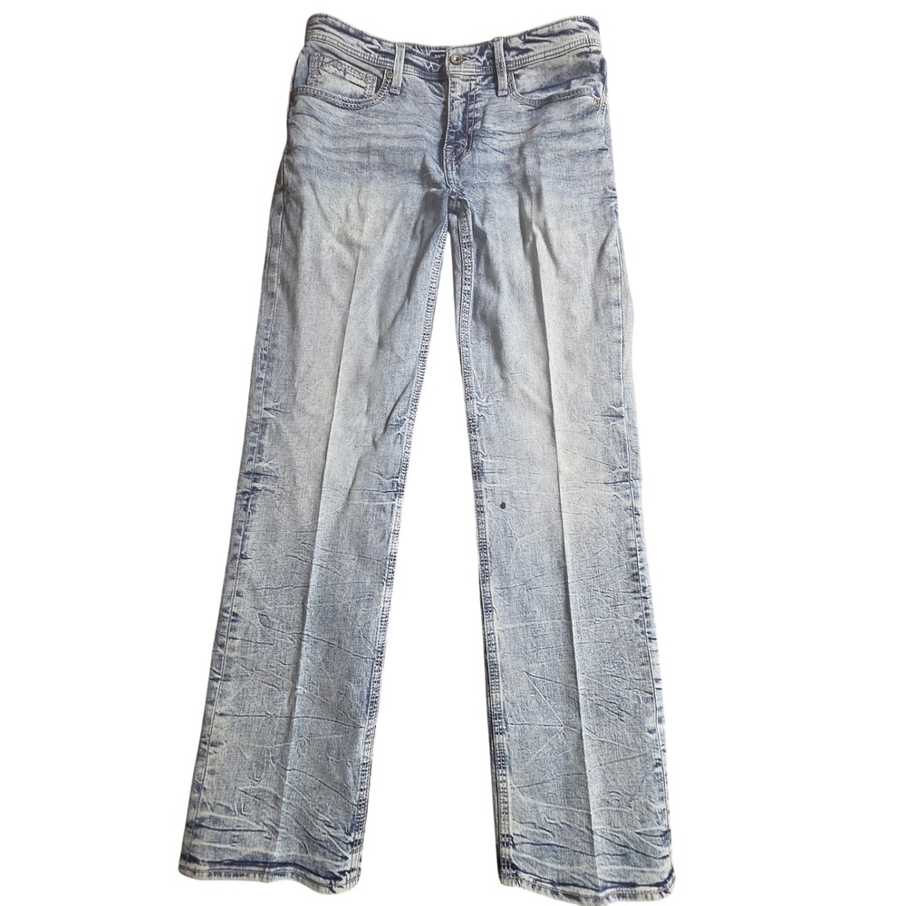 BKE Jake Straight Leg Jeans Mens 33x34 Light Acid Wash Denim Streetwear Retro